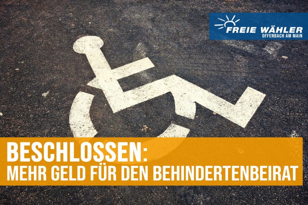 Behindertenbeirat bekommt mehr finanzielle Mittel